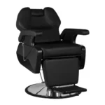 Barber chair black επαγγελματική καρέκλα κουρείου με ρυθμιζόμενη πλάτη και υποπόδιο